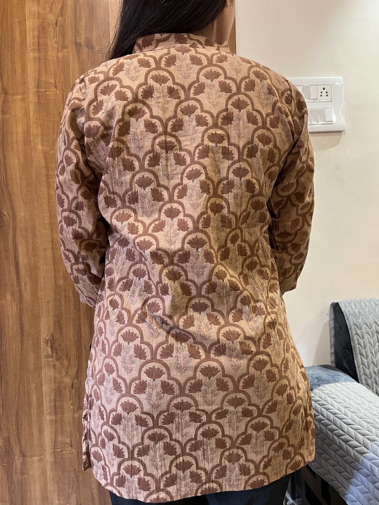 Casual Wear Brown cotton kurti