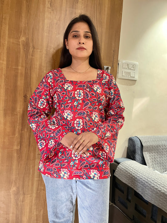 Straight Kurti with Bell Sleeves