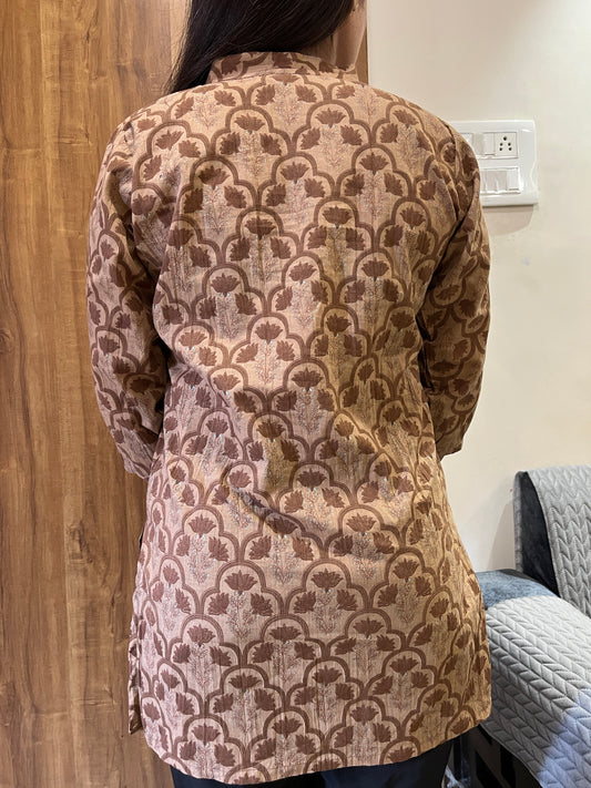 Casual Wear Brown cotton kurti